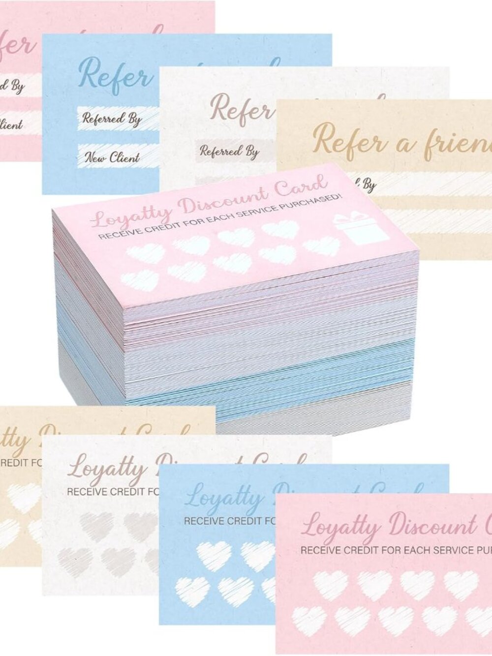 200 Pcs Loyalty Punch Cards for Small Business Customer Referral
